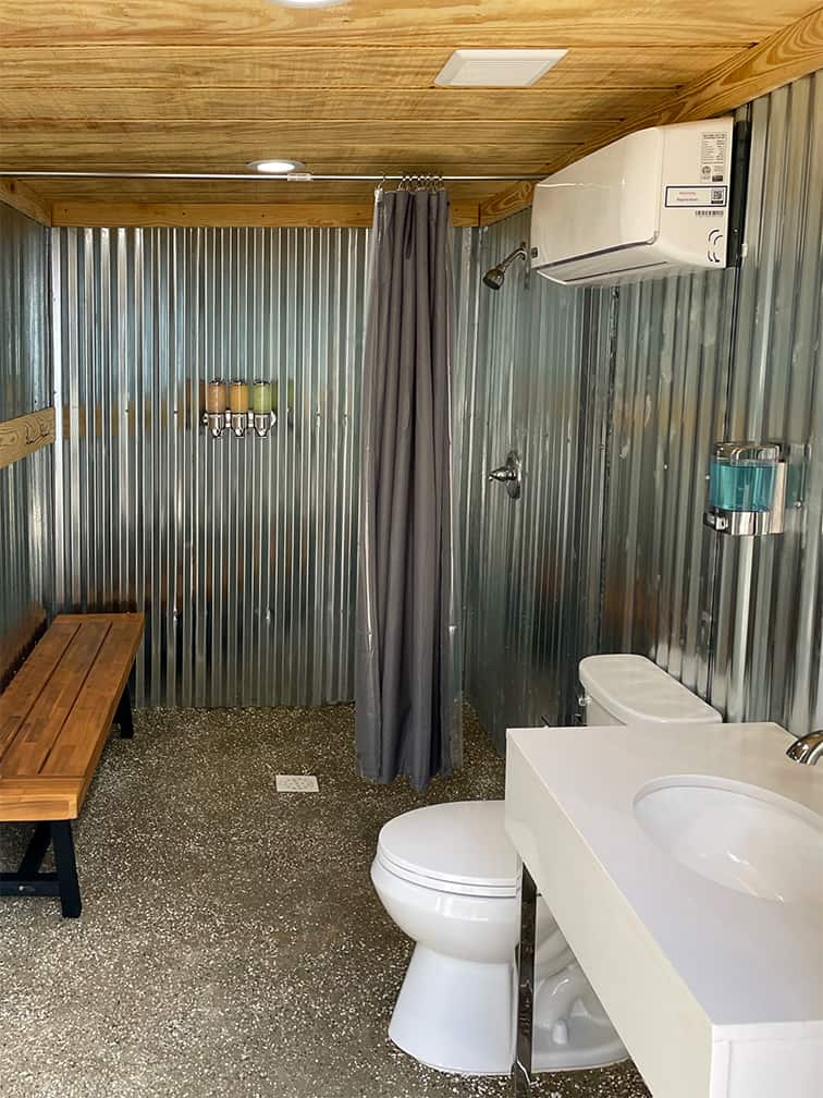 Bath facilities at campground